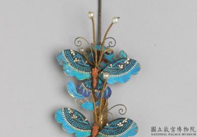 图片[2]-Earpick-hairpin decorated with butterflies, Qing dynasty, 19th century-China Archive